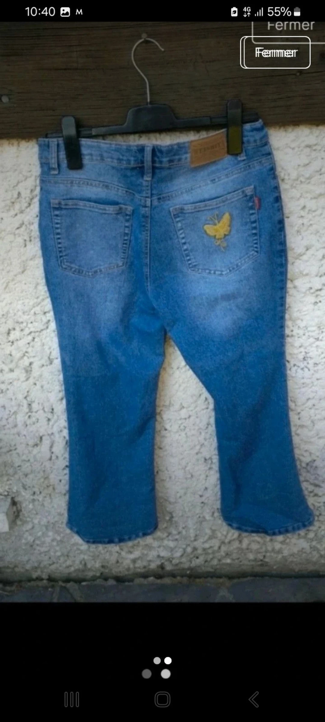 Sublime pantalón capri con mariposas bordadas XL – photo 2